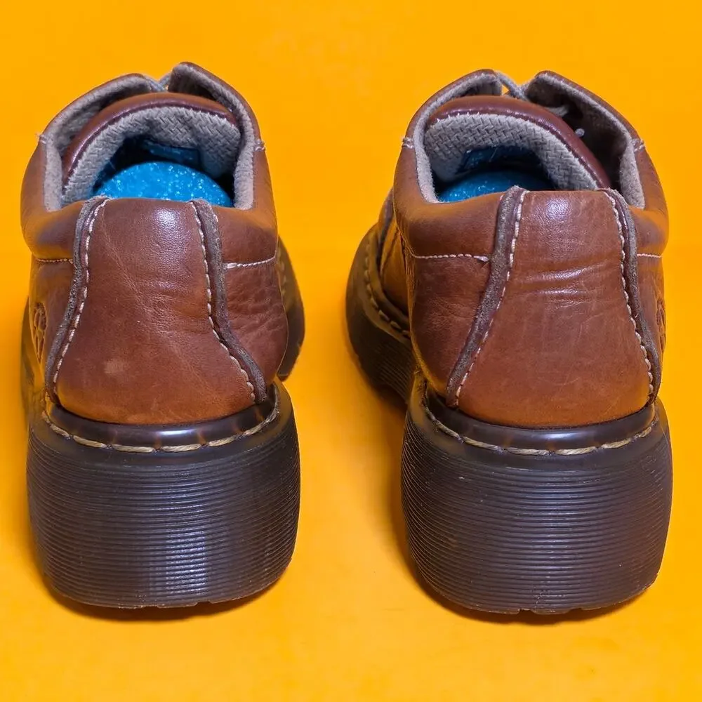 Vintage Dr Martens 12280 Daisy Splat Light Brown Chunky Platform Oxfords US9 Y2K